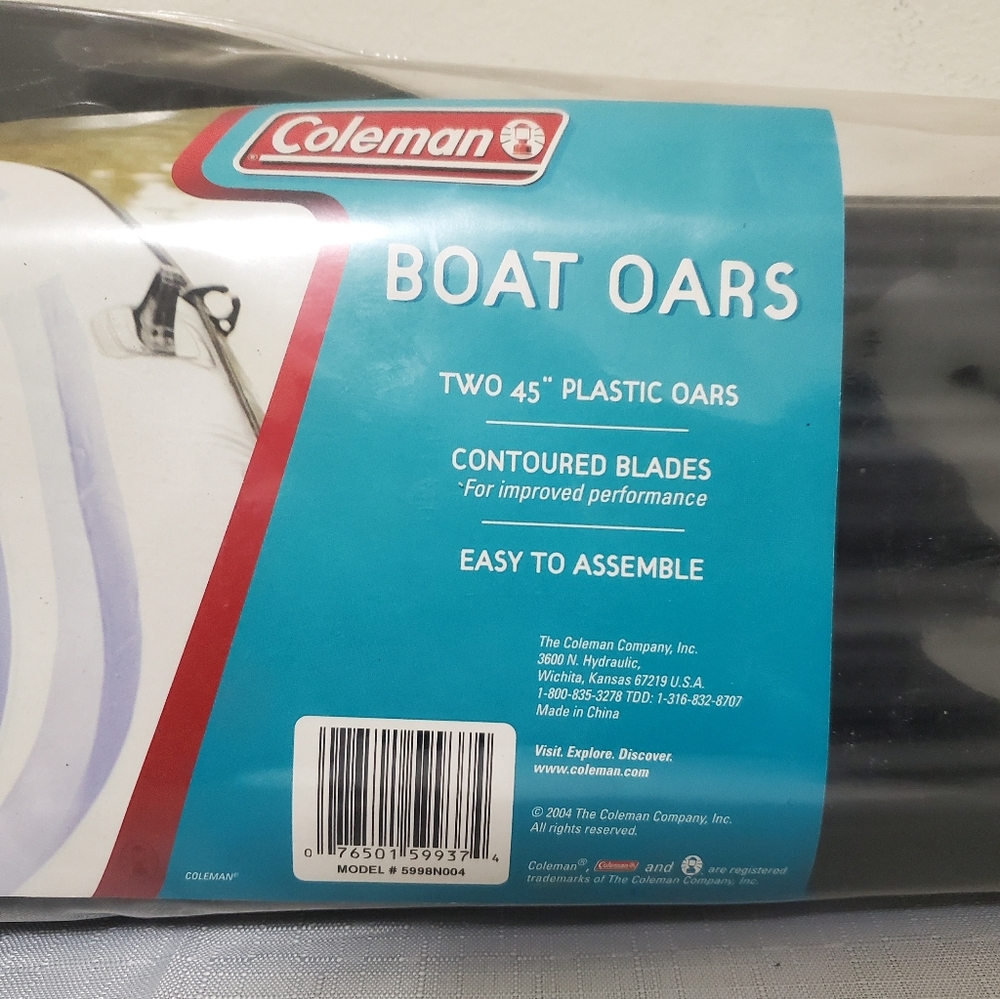 Coleman Plastic Boat Oars For Inflatable Raft Boat 45" - Picture 2 of 4